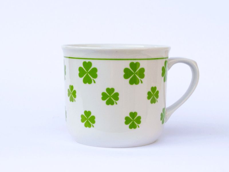 Hrnek 650ml, VAŘÁK-ČTYŘLÍSTEK, zelený, čes.porcelán